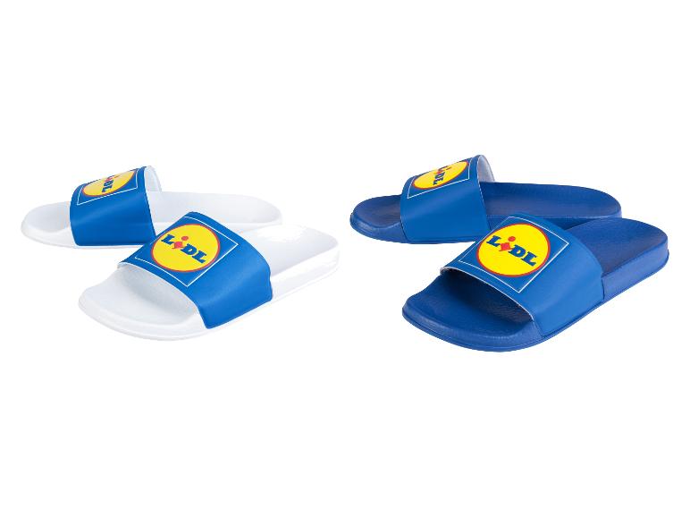 Lidl papuče, modré a biele.