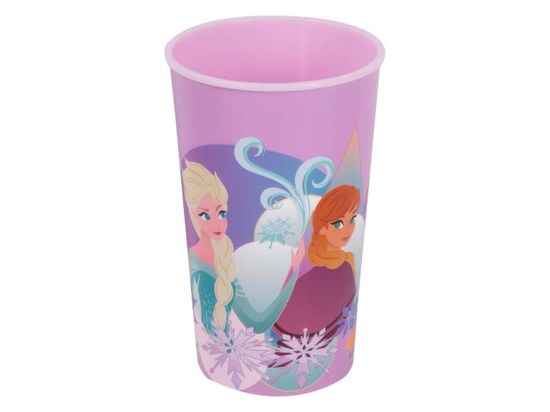Plastový pohár s Elsou a Annou z Frozen.
