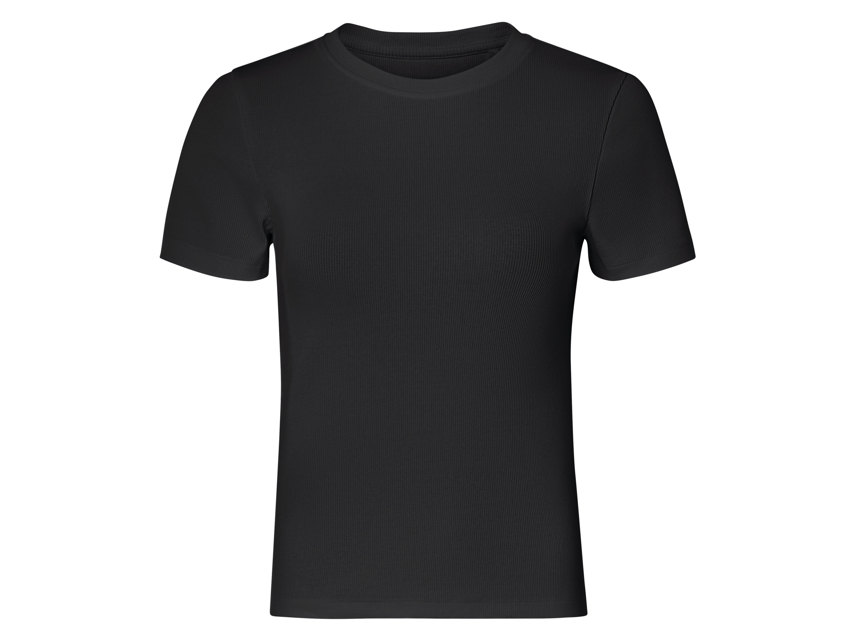 esmara® Dámske rebrované tričko (čierna, XS (32/34))