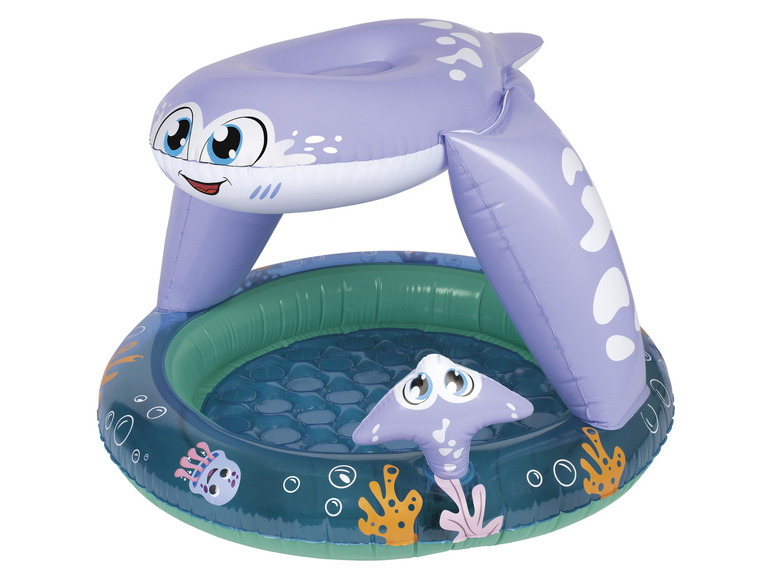 Playtive Detský nafukovací bazén so strieškou (fialová/modrá)