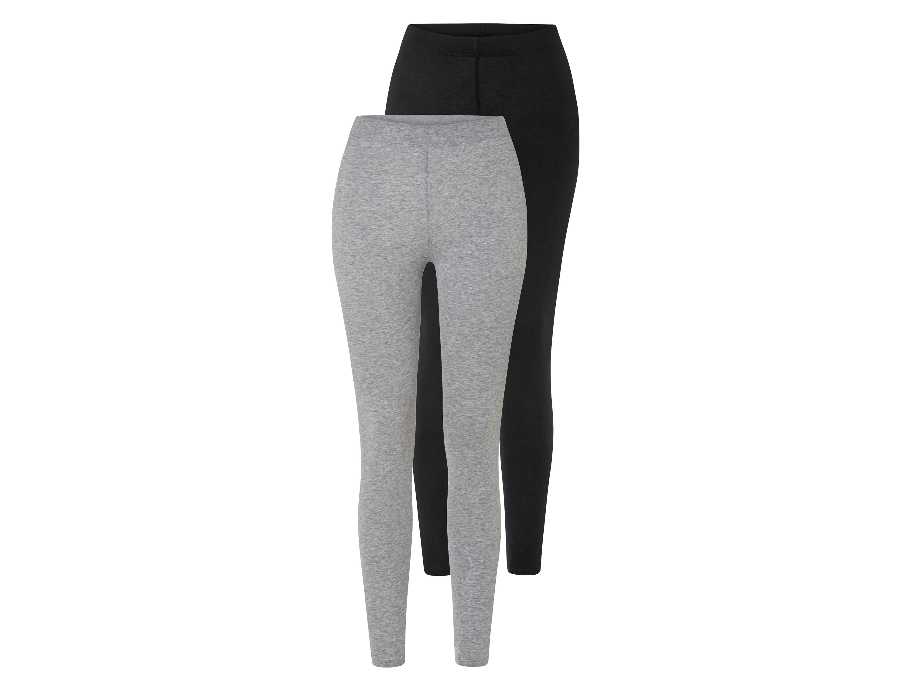 esmara® Dámske legíny, 2 kusy (XS (32/34), čierna/sivá)