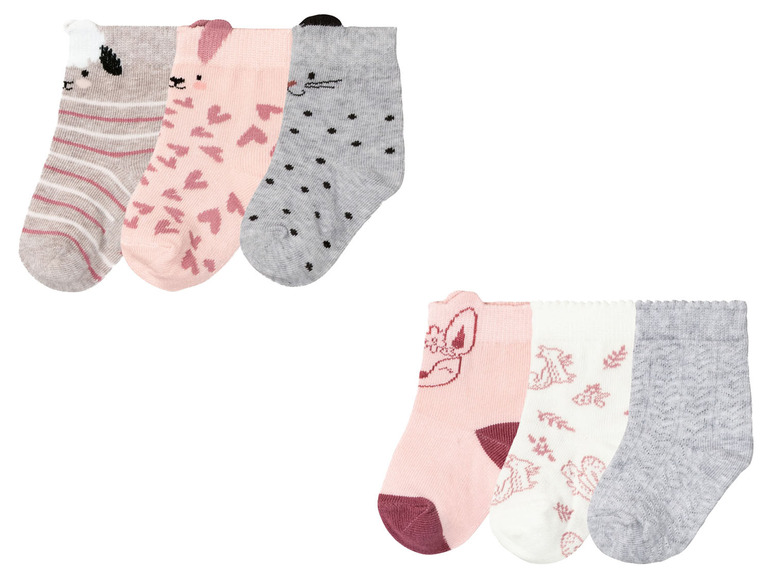 Prejsť na zobrazenie na celú obrazovku: lupilu® Dievčenské ponožky pre bábätká, 3 páry – obrázok 1