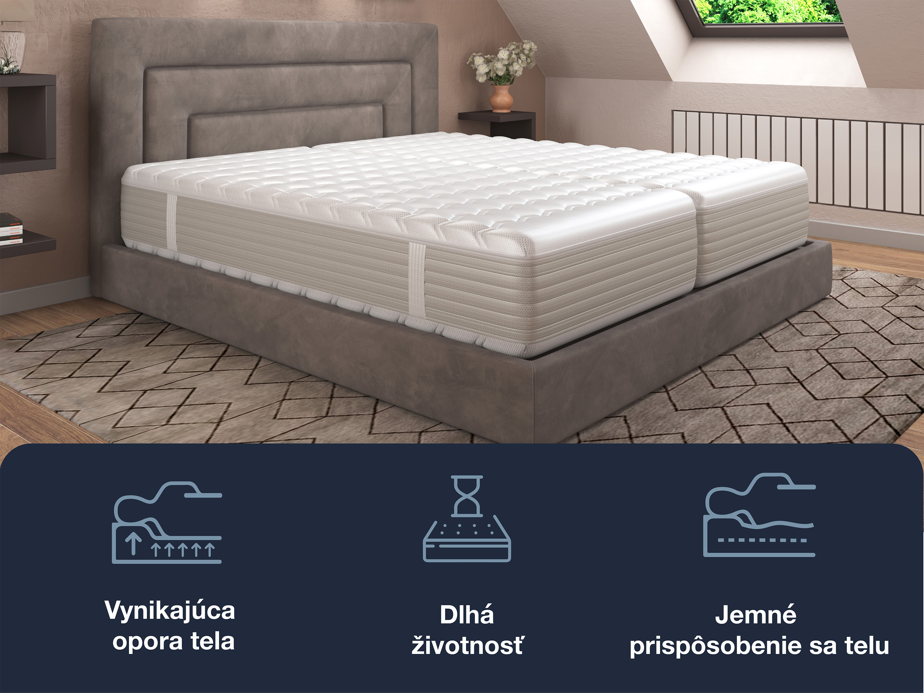 Hn8 Schlafsysteme 7-zónový matrac z pamäťovej peny XXL Gelstar KS (H2, 140 x 200 cm)