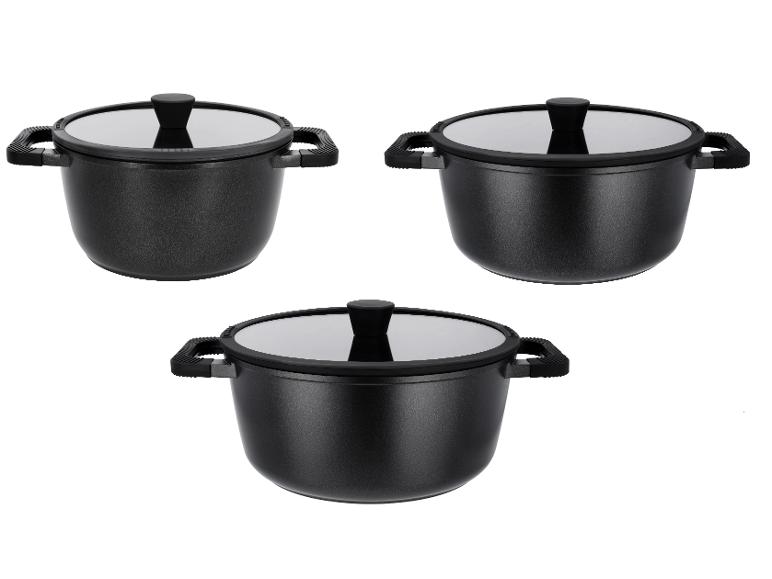 SILVERCREST® Hrniec z hliníkovej zliatiny, 20 cm + 24 cm + 28 cm