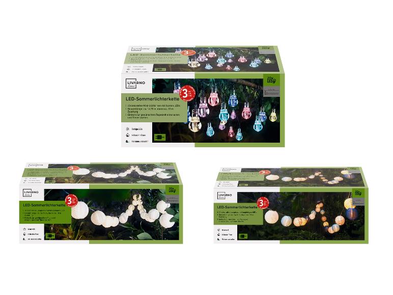 LIVARNO home LED letné svetlá: 3 varianty girland s žiarovkami alebo lampiónmi.