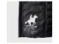 Čierna prešívaná bunda s bielym logom U.S. Grand Polo Equipment & Apparel.