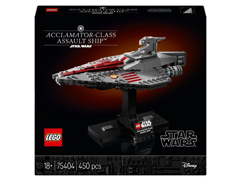 LEGO Star Wars krabica s modelom útočnej lode triedy Acclamator, 450 dielikov, pre 18+