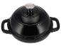 Čierny liatinový hrniec SilverCrest s pokrievkou.