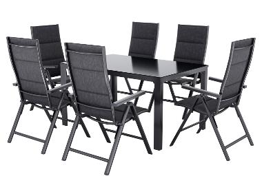 LIVARNO home Hliníkový záhradný stôl Houston/Toronto + Záhradné hliníkové kreslo Toronto, 6 kusov