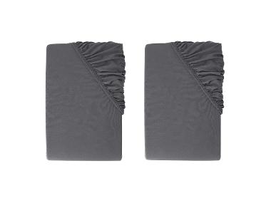 LIVARNO® Napínacia džersejová plachta, 90 - 100 x 200 cm, tmavosivá, 2 kusy