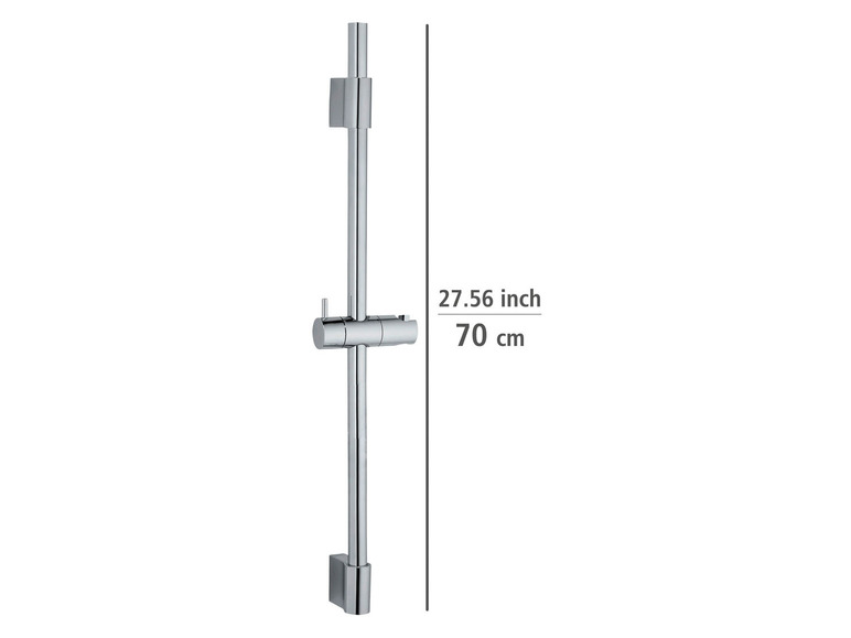 Chrómová sprchová tyč s dĺžkou 70 cm.