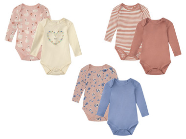 lupilu® Dievčenské bavlnené body s dlhým rukávom pre bábätká, 2 kusy