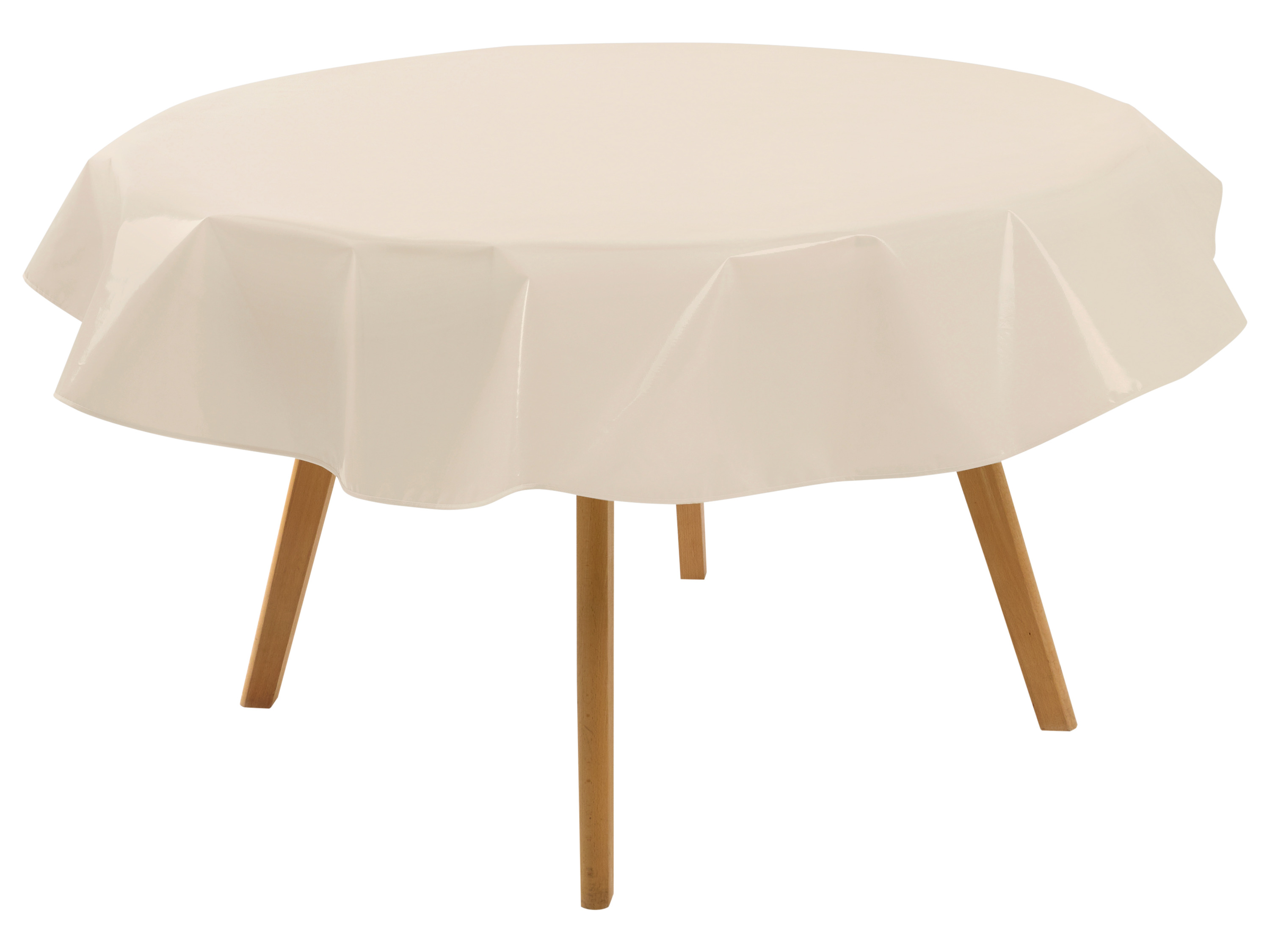 LIVARNO® Lakovaný obrus (Ø 160 cm, okrúhly, béžová)