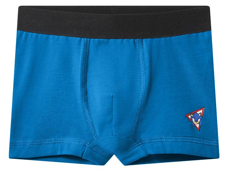 Modré chlapčenské boxerky s motívom Sonic the Hedgehog