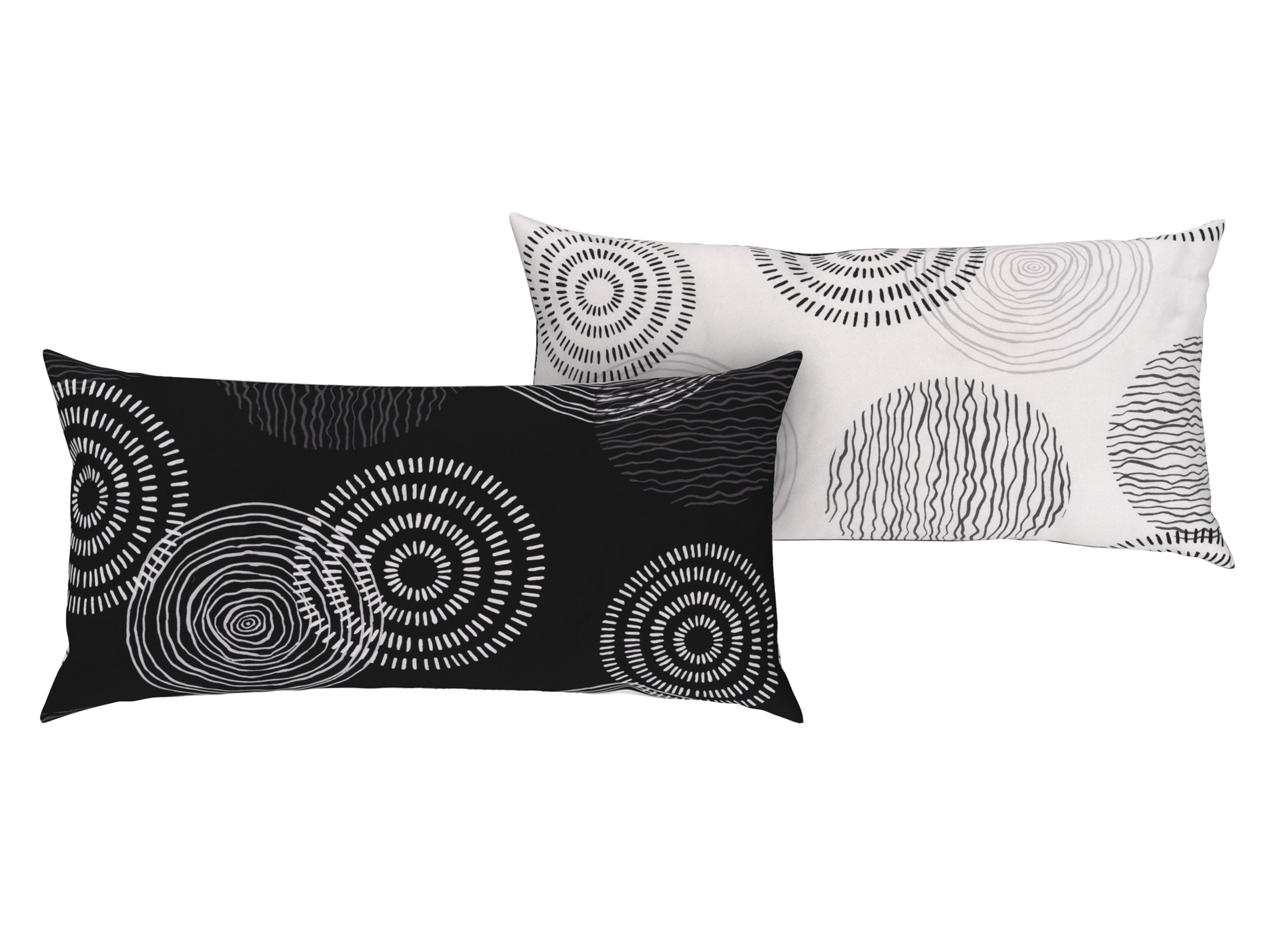 LIVARNO home Obliečky na vankúš z bavlny Renforcé, 40 x 80 cm, 2 kusy (kruhy)