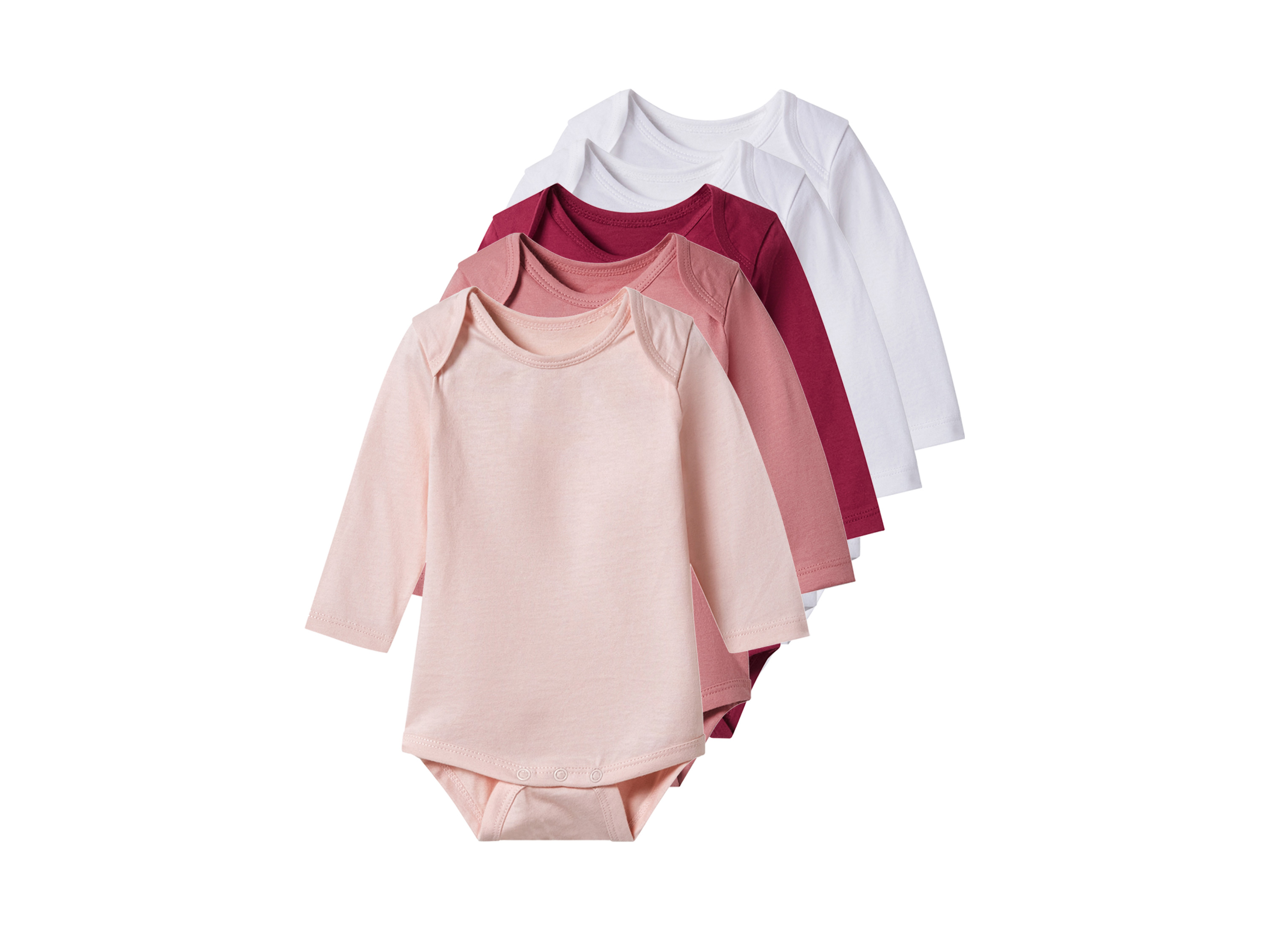 E-shop lupilu® Detské body pre bábätká, 5 kusov (červená/ružová/biela, 50/56)