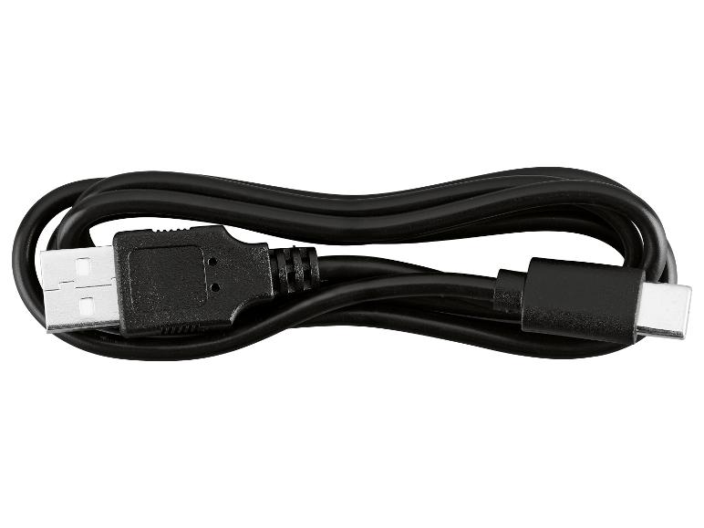 Čierny nabíjací a dátový kábel USB-A na USB-C, stočený