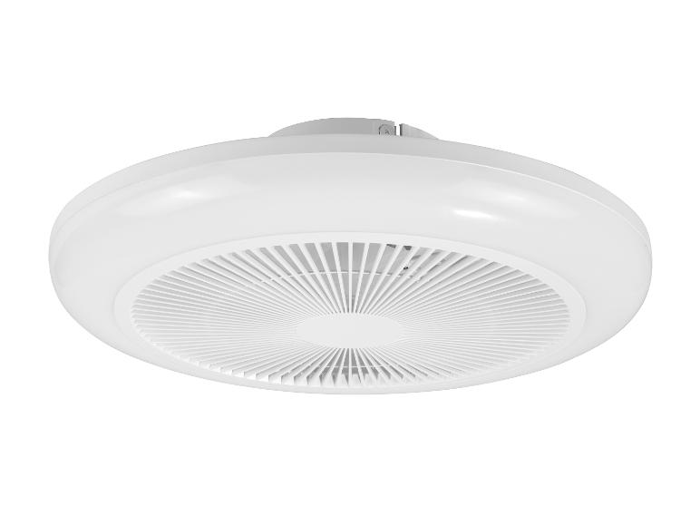 Biely okrúhly stropný ventilátor s integrovaným osvetlením