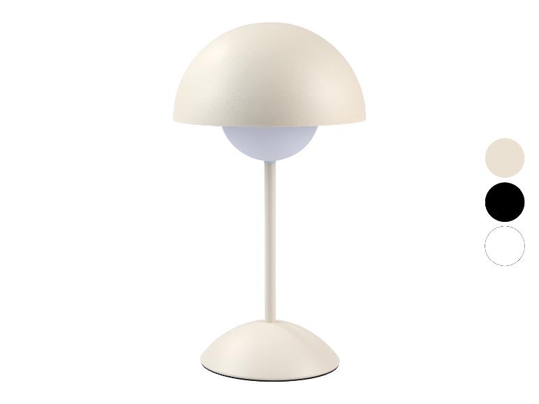 Krémová stolová lampa s kupolovitým tienidlom a okrúhlou základňou, s farebnými možnosťami.
