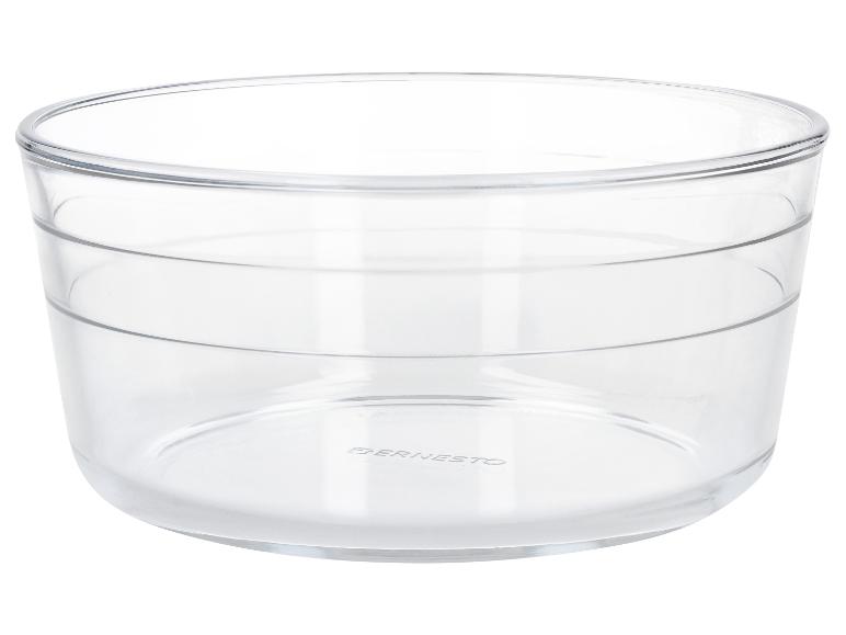 Priehľadná sklenená miska ERNESTO s dvoma vodorovnými líniami.