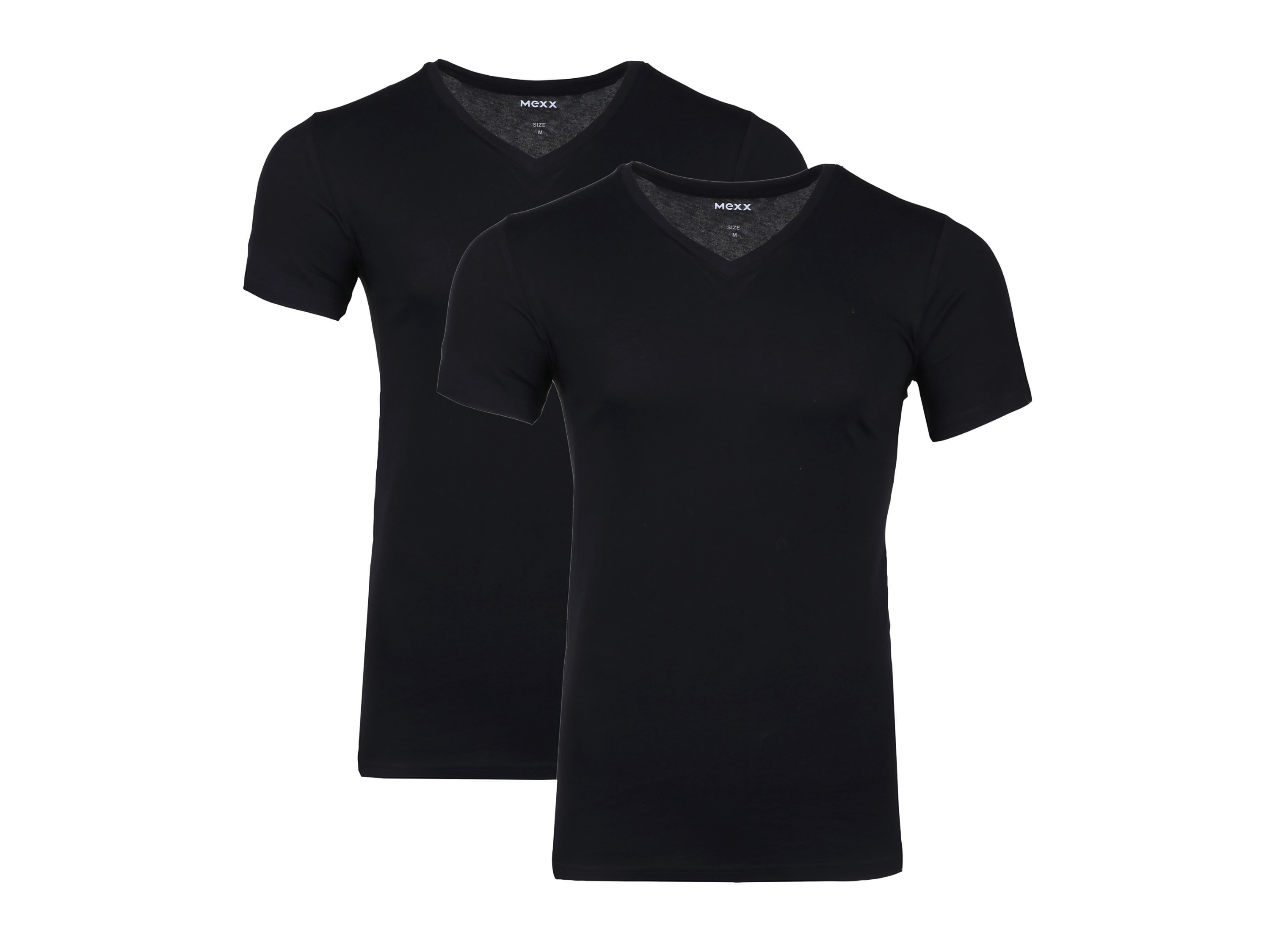 MEXX Pánske spodné tričko, 2 kusy (výstrih v tvare „V“, čierna, XL)