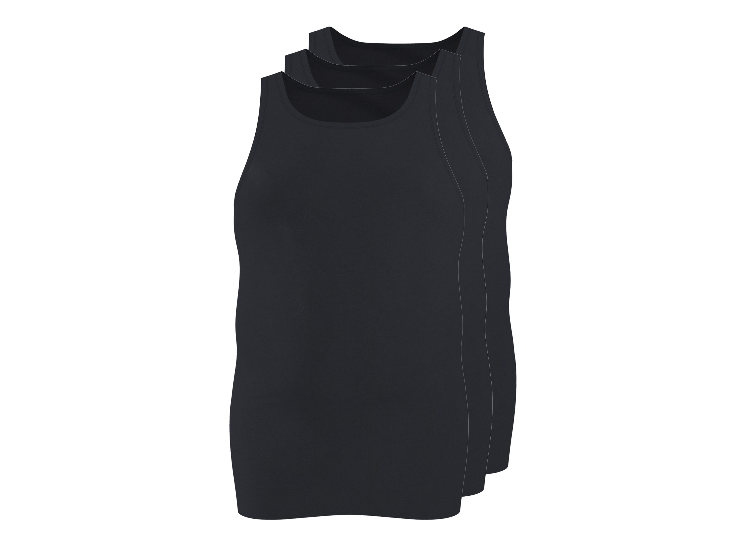 esmara Men Pánske tielka z jemnej rebroviny XXL, 3 kusy (čierna, 8/XXL)