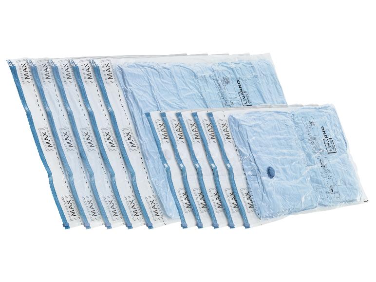 Vrecká na kompresiu MAX a Livarno Living na oblečenie.