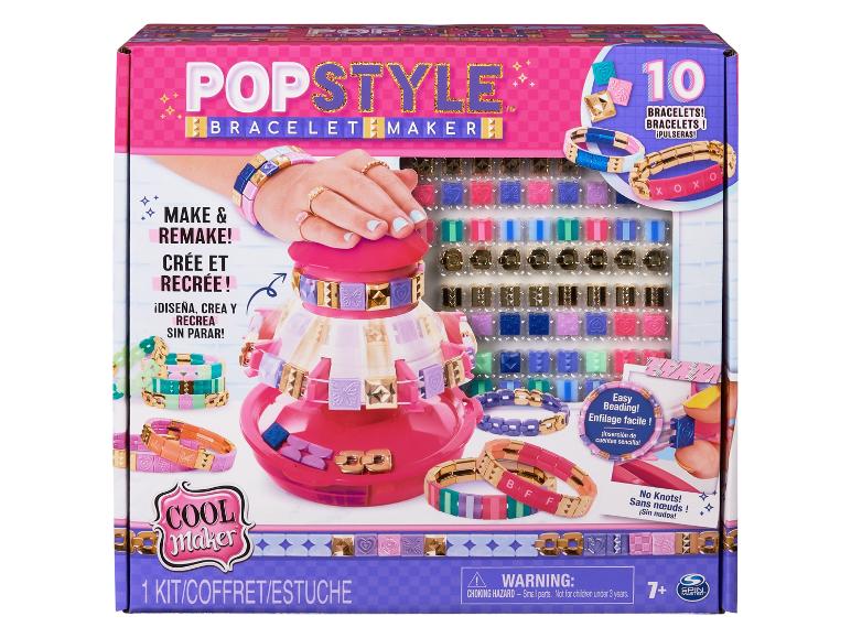 Sada na tvorbu náramkov PopStyle s 10 náramkami, korálkami a nástrojom na ich úpravu.