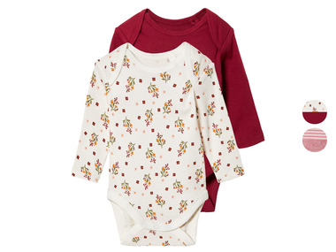 lupilu® Dievčenské body pre bábätká s BIO bavlnou, 2 kusy