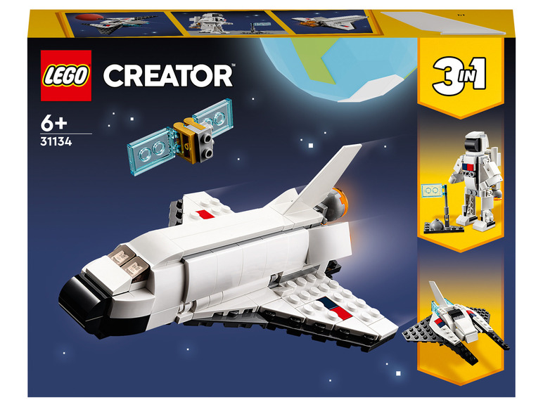 LEGO Creator 3-v-1 sada so space shuttle, satelitom a astronautom.