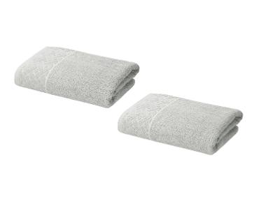 LIVARNO® Froté osuška, 450 g/m², 70 x 140 cm, sivá, 2 kusy