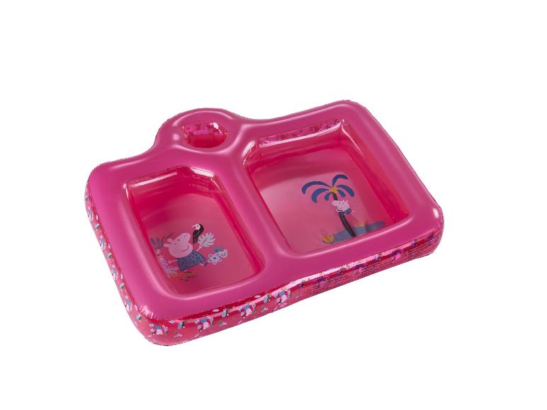 Ružový nafukovací bazén Peppa Pig s dvoma časťami.