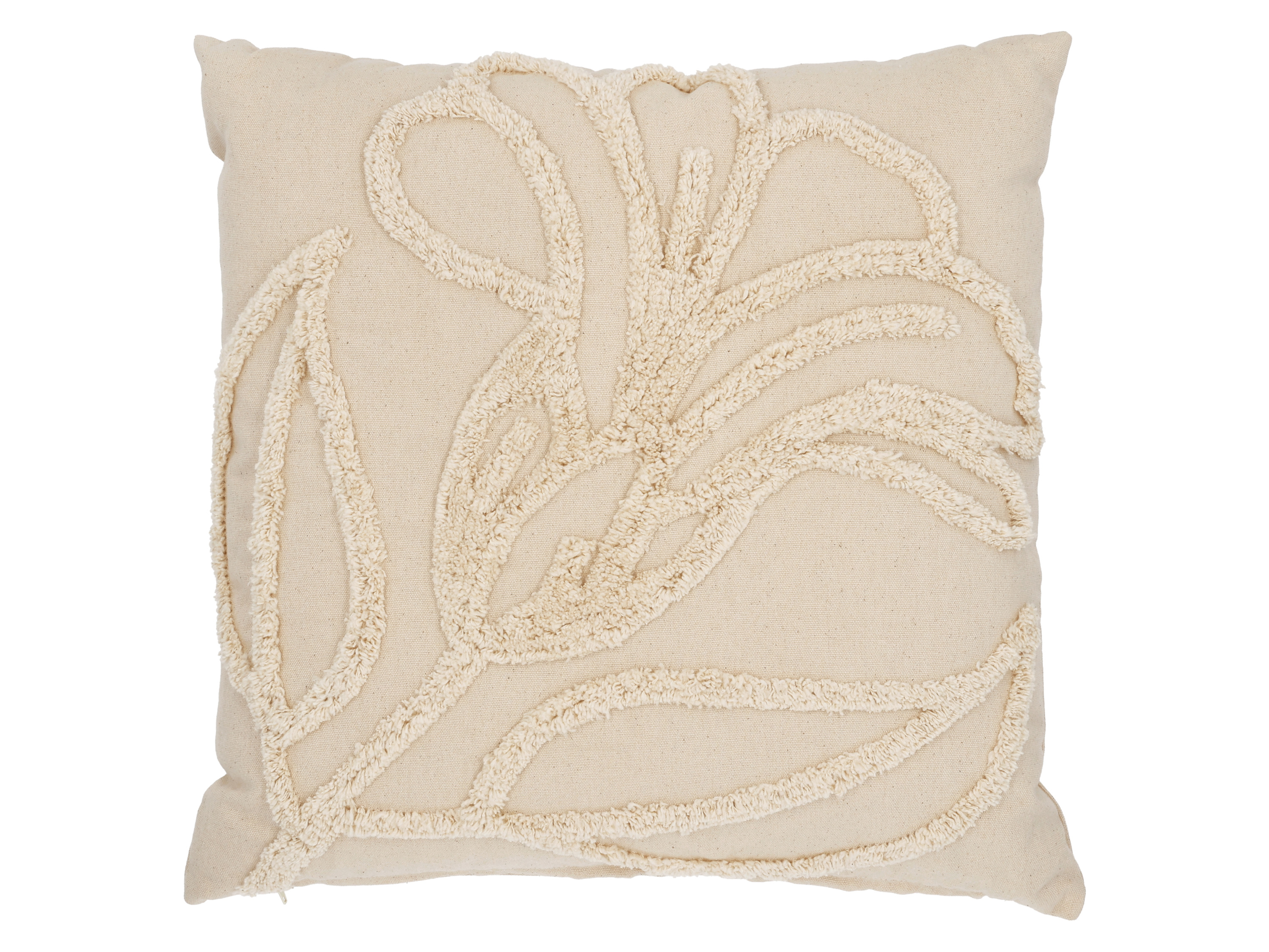 LIVARNO® Dekoratívny vankúš, 45 x 45 cm (kvety/béžová)