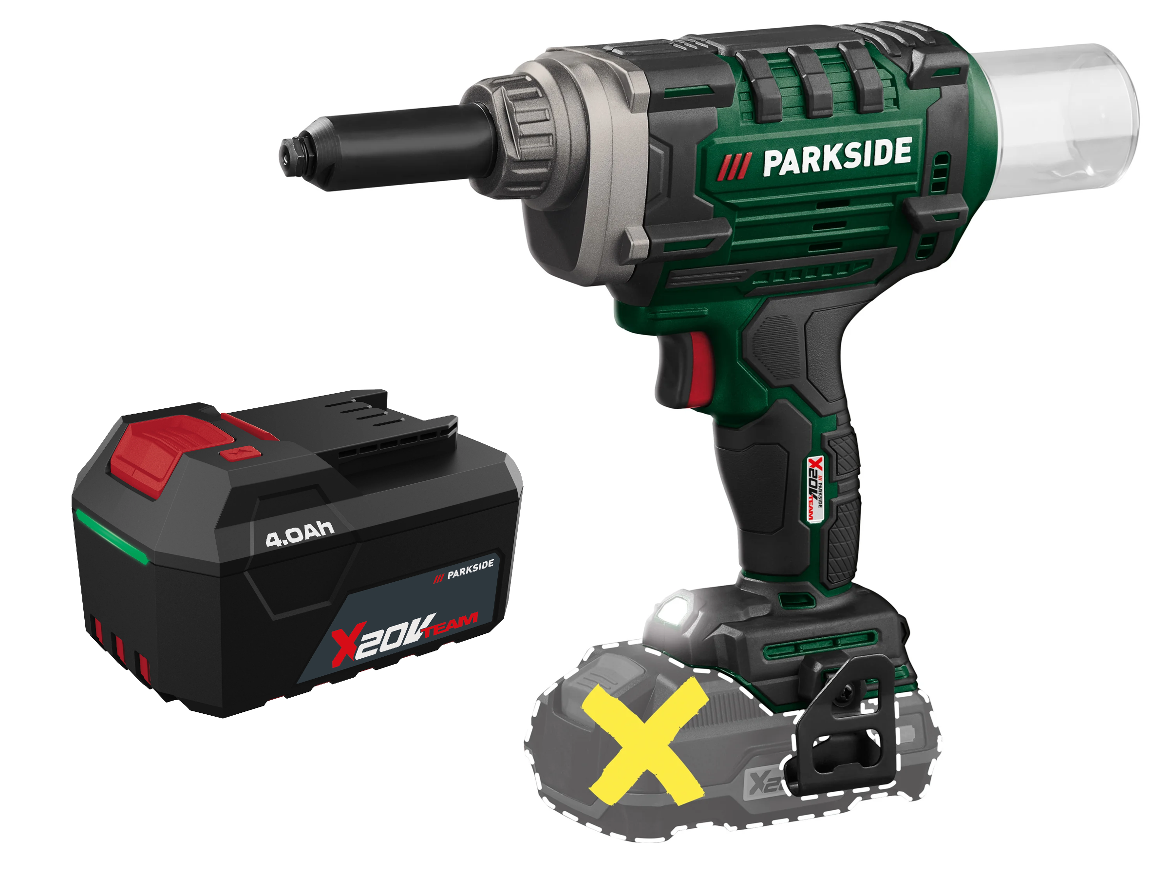 PARKSIDE® Aku nitovač na slepé nity PABNSG 20-Li A1 + Akumulátor 20 V/4 Ah
