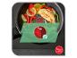 Panvica s kuracím mäsom a zeleninou, s indikátorom teploty a nápisom 'Cooking for Good'.