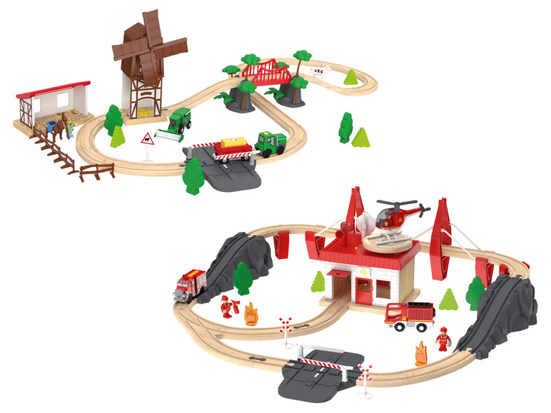 Prejsť na zobrazenie na celú obrazovku: Playtive Drevená železnica hasiči/sedliacky dvor – obrázok 1