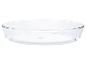 Okrúhla priehľadná Pyrex zapekacia miska.