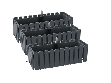 PARKSIDE® Kvetináč 50 cm, antracitový, 3 kusy