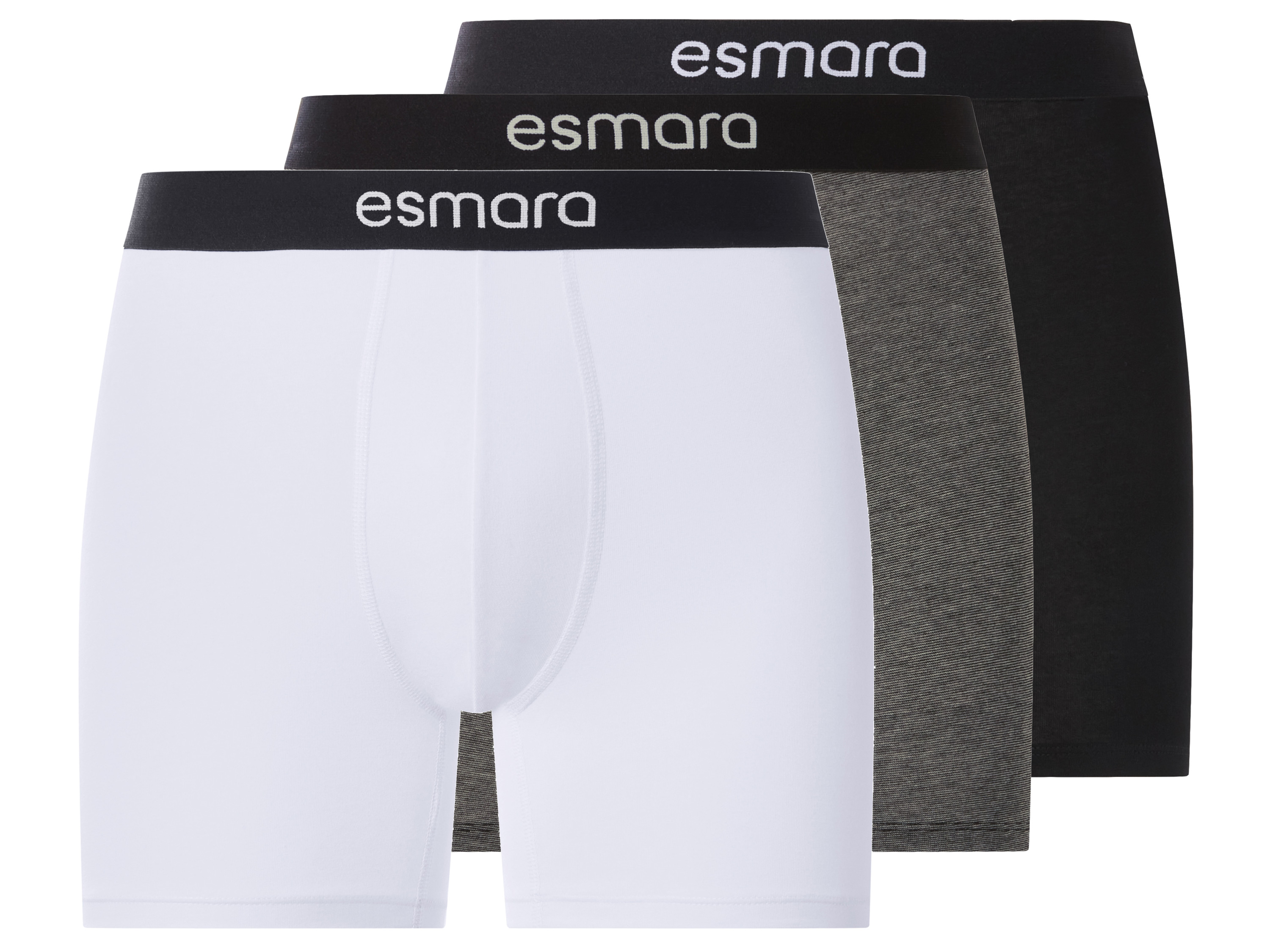 esmara Men Pánske boxerky, 3 kusy (čierna/sivá/biela, 6/L)
