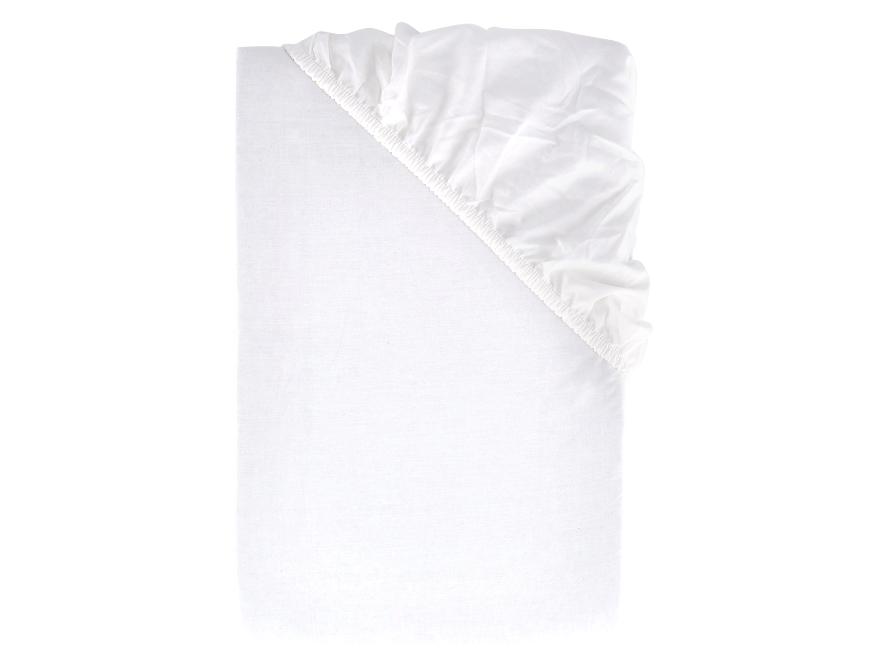 LIVARNO home Perkálová napínacia plachta, 90 – 100 x 200 cm (biela)