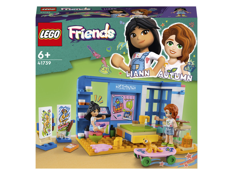 LEGO Friends sada s LiAnn a Autumn, vrátane umeleckého štúdia a skateboardu.