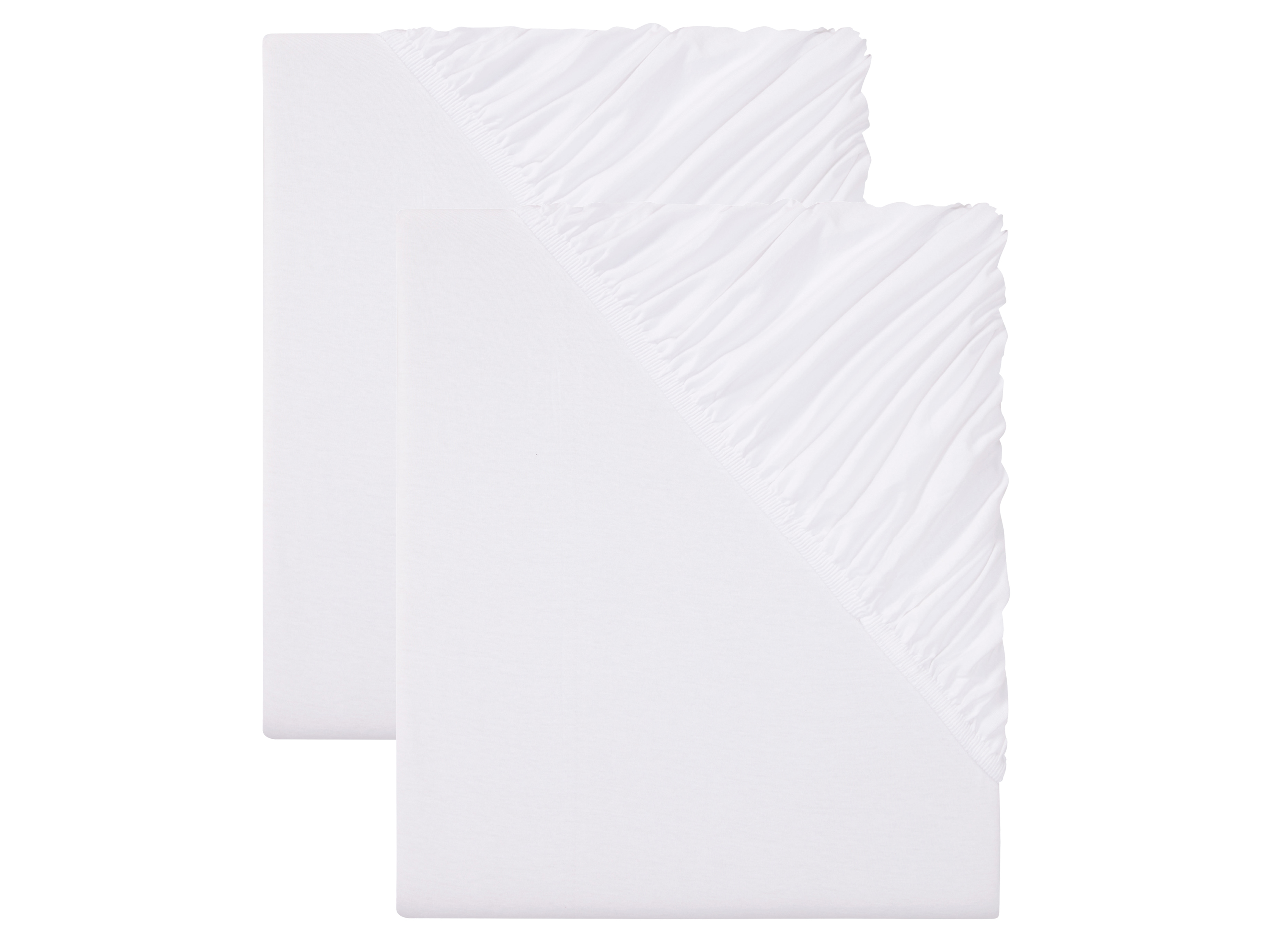 LIVARNO home Džersejové napínacie plachty, 180 – 200 x 200 cm, 2 kusy (biela)