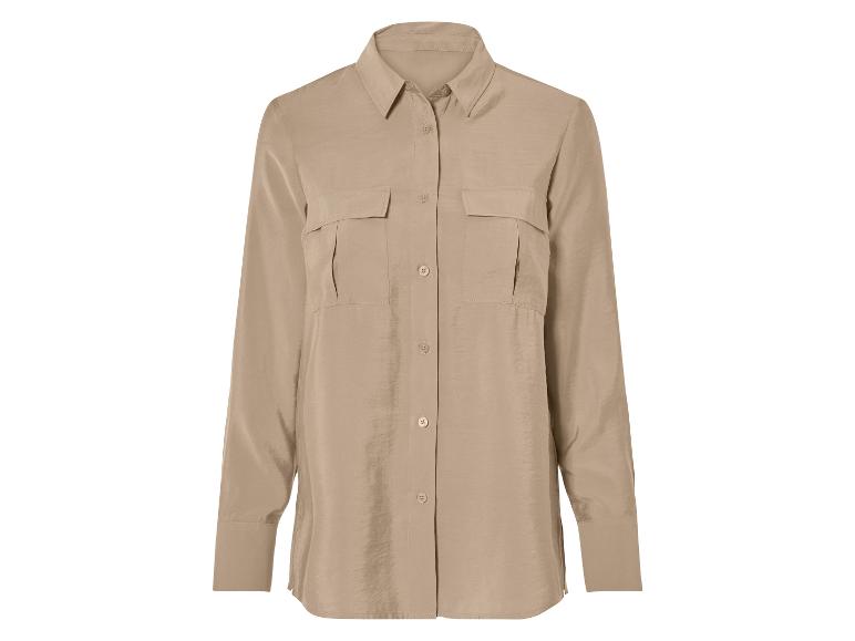 Béžová košeľa s dlhými rukávmi a gombíkmi