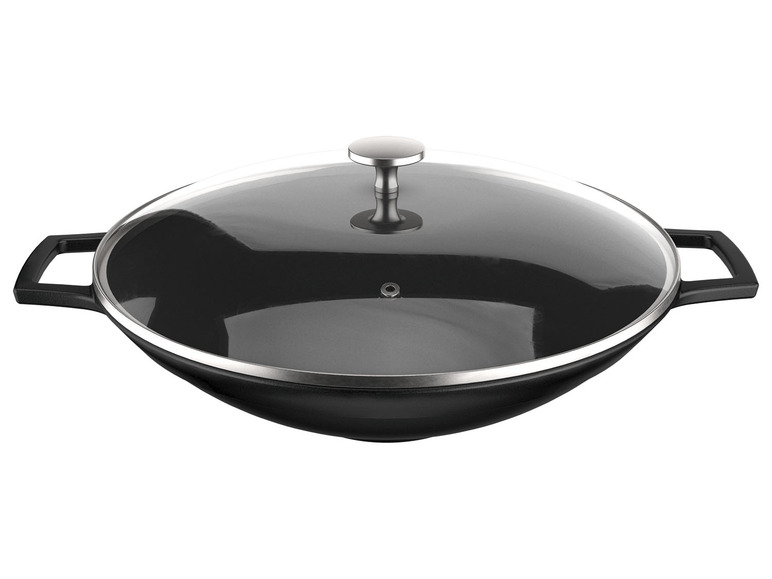 ERNESTO Liatinový wok s pokrievkou, Ø 36 cm