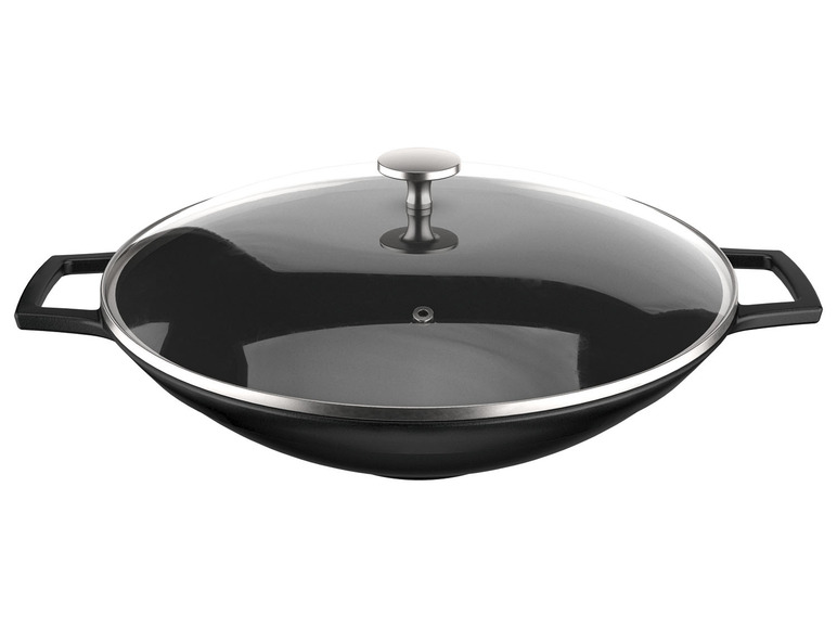 ERNESTO® Liatinový wok s pokrievkou, Ø 36 cm