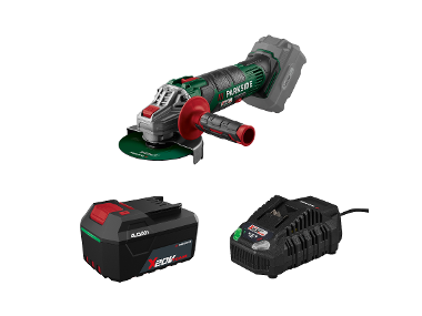 PARKSIDE® Aku uhlová brúska PWSA 20-Li G4 + Akumulátor 20 V/4 Ah PAP 204 A1 + Rýchlonabíjačka akumulátora 20 V/4,5 A PLG 20 C3