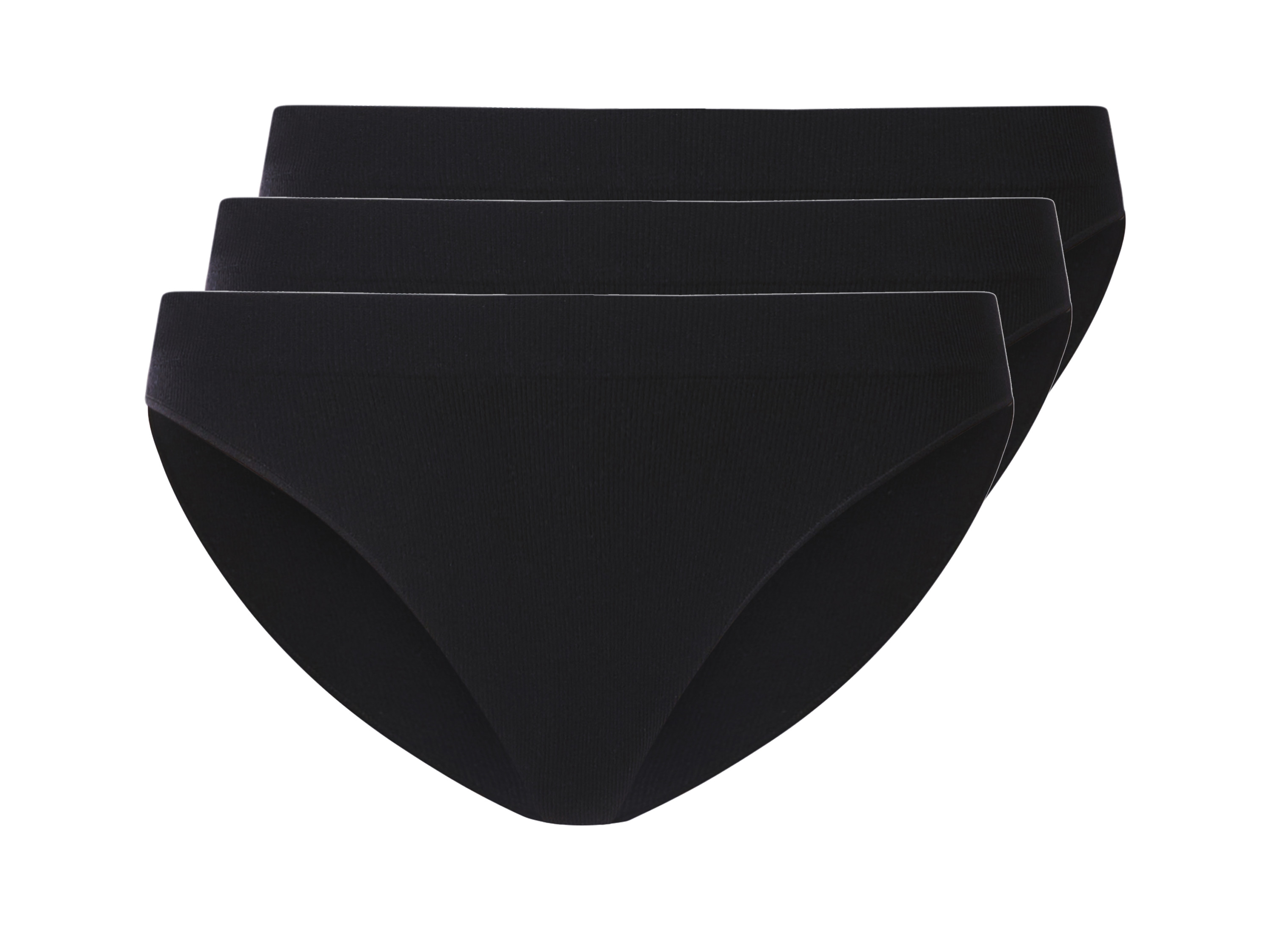 esmara® Dámske rebrované nohavičky, 3 kusy (čierna, S (36/38))