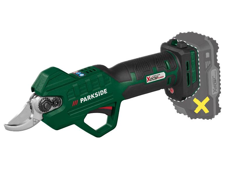 Akumulátorové záhradné nožnice Parkside X 20 V TEAM bez batérie.