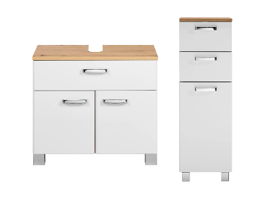 LIVARNO home Skrinka do kúpeľne Palermo, 32 x 99 x 33 cm + Skrinka pod umývadlo Palermo, 66 x 58 x 36 cm