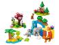 Súpravy na hranie LEGO Duplo s divokými zvieratami, vrátane pánd, slonov, tigrov, jeleňov a korytnačiek.